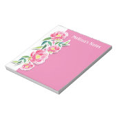 Roos bloemendocenten bureau waterverf notitieblok (Linkerzijde)