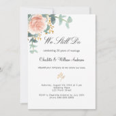 Roos bloemengroen roze gelofte vernieuwing bruilof kaart (Voorkant)