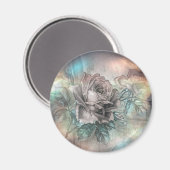 Roos bloemenkristal opaal gloed magneet (Voorkant / Achterkant)