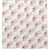  roos bloemenlandboeket douchegordijn (Voorkant)