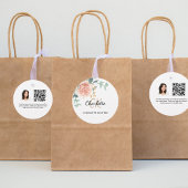 Roos bloemenmonogram naam bedrijf QR foto label