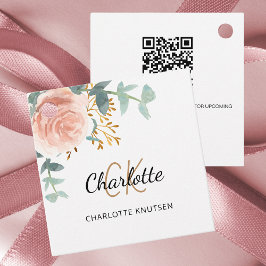 Roos bloemenmonogram zakelijk QR Instagram label