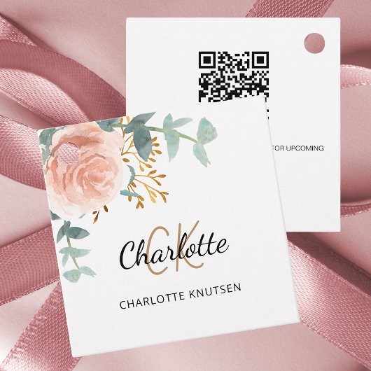Roos bloemenmonogram zakelijk QR Instagram label