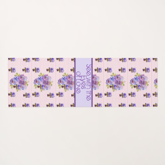 Roos Bloemenmotief Roze Zie Met De Ogen Van Liefde Yogamat (Achterkant (horizontaal))