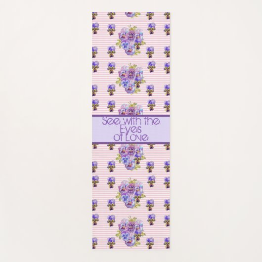 Roos Bloemenmotief Roze Zie Met De Ogen Van Liefde Yogamat (Voorkant)