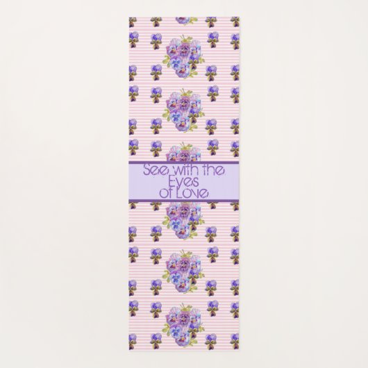 Roos Bloemenmotief Roze Zie Met De Ogen Van Liefde Yogamat (Achterkant)