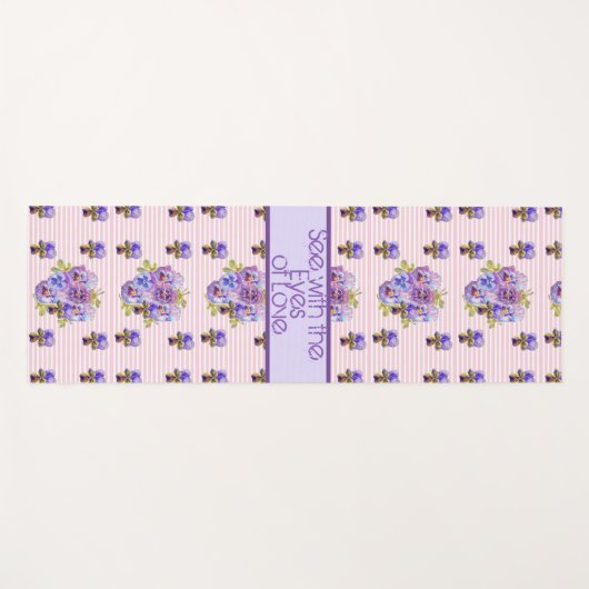 Roos Bloemenmotief Roze Zie Met De Ogen Van Liefde Yogamat (Voorkant (horizontaal))