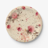  Roos Bloemenpapier Partij Borden Papieren Bordje (Voorkant)