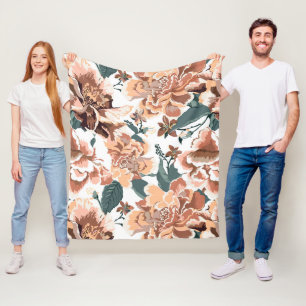 Roos Bloemenpatroon Elegant Ontwerp Fleece Deken
