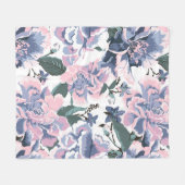 Roos Bloemenpatroon Elegant Ontwerp Fleece Deken (Voorkant (Horizontaal))