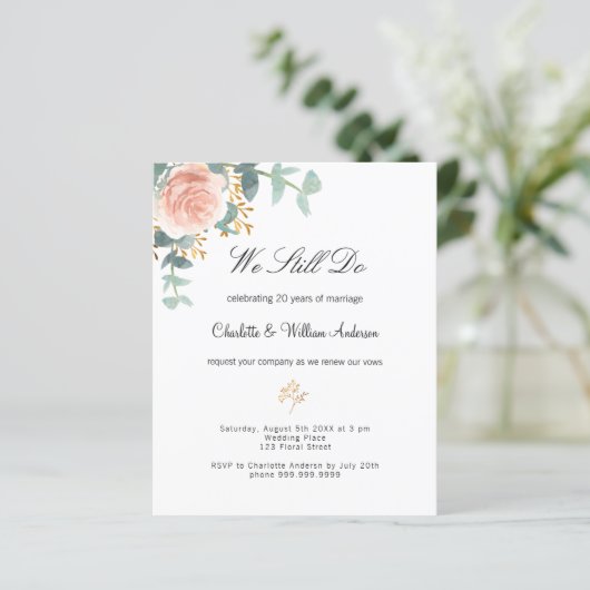 Roos bloemenroze budget gelofte verlenging bruilof (Staand voorkant)