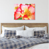 Roos bloementuin canvas fotografieprints afdruk (Insitu (Slaapkamer))