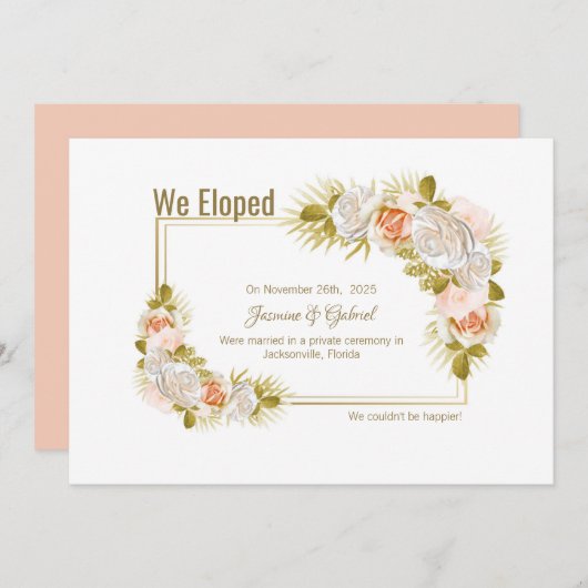 Roos bloemenuitloper aankondiging (Voorkant / Achterkant)