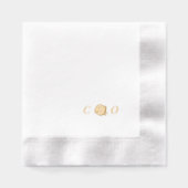 Roos bloemig monogram minimalistische bruiloft folie servetten (Voorkant)
