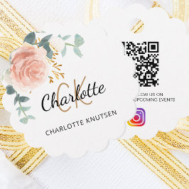 Roos bloemig monogram zakelijk QR Instagram label