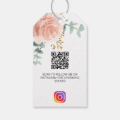 Roos bloemig monogram zakelijk QR Instagram label Cadeaulabel (Achterkant)