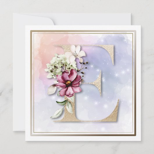 Roos Bloemige E 21e Verjaardagsfeestje Kaart (Achterkant)