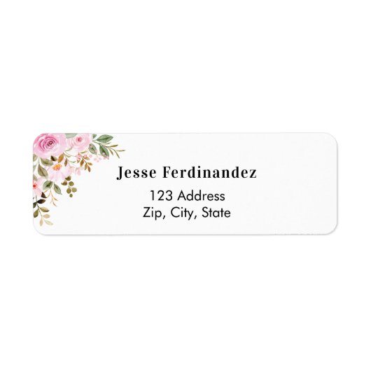 Roos bloemige eucalyptus bloem Retouradres Label (Voorkant)