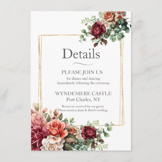 Roos Bloemige Eucalyptus Informatiekaartje (Voorkant)