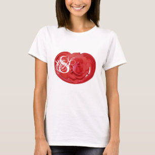 Roos Bloemige Monogram Uw Beginletters Gepersonali T-shirt