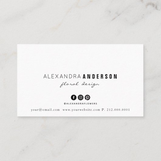  Roos Bloemlint Zwart Visitekaartje (Achterkant)