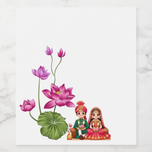 Roos bloemontwerp wijn etiket (Enkel label)