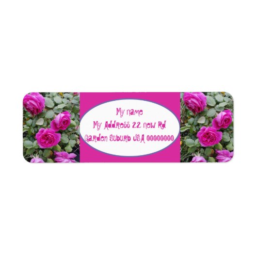 Roos Bloemroze  Rozen Kunst Etiket (Voorkant)