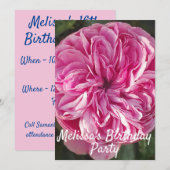 Roos Bloemroze uitnodiging voor kindermeisjes (Voorkant / Achterkant)