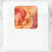 Roos bloesem / Abrikozenwissel / Inspirerend prijs Vierkante Sticker (Tas)