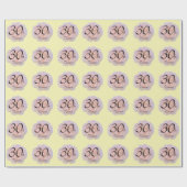 Roos bloesem / roze & geel / 30e verjaardag cadeaupapier (Vlak)