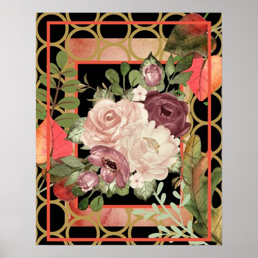 Roos Bloesems in Lijst Poster (Voorkant)