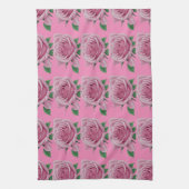 "Roos bloesems: Modern roze keukenhanddoek (Verticaal)
