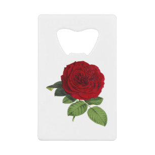 Roos bloesems Rood Groen Isolatie Creditkaart Flessenopener