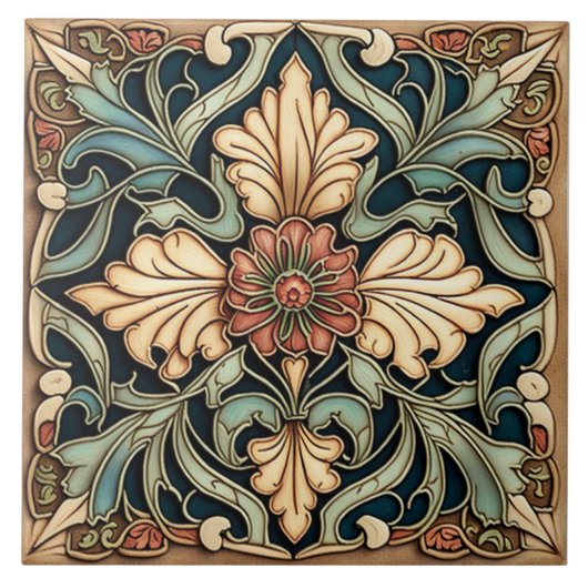 Roos BlokkeerTegel, nieuwe stijl Tegeltje (Voorkant)