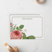 Roos Bloom - Aangepaste briefkaarten voor schrijfp (Voorkant / Achterkant in situ)