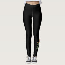 Roos Bloom Botanische Zwarte Leggings