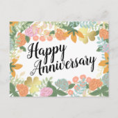 Roos Bloom Clover Happy Jubileum Briefkaart (Voorkant)