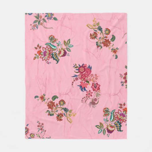 roos Bloom Elegantie Fleece Deken (Voorkant)