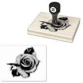 Roos Bloom Wood Handle Rubberstempel (Gestempeld)