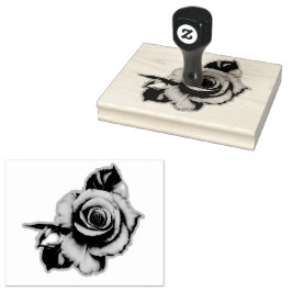 Roos Bloom Wood Handle Rubberstempel