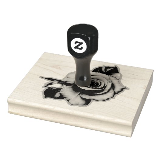 Roos Bloom Wood Handle Rubberstempel (Stempel)