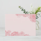 Roos Blooms Invitation Kaart (Staand voorkant)