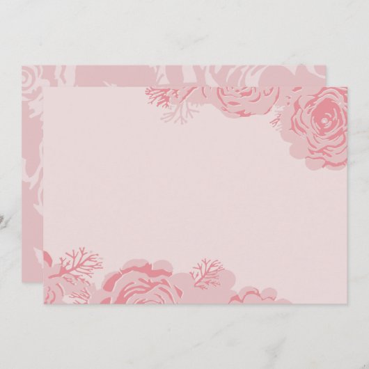 Roos Blooms Invitation Kaart (Voorkant / Achterkant)