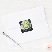 Roos Blooms Quote Vierkante Sticker (Envelop)