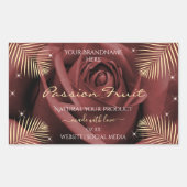 Roos Blossom Palm Leaves Product Labels (Voorkant)