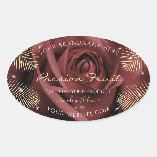 Roos Blossom Palm Leaves Product Labels (Voorkant)