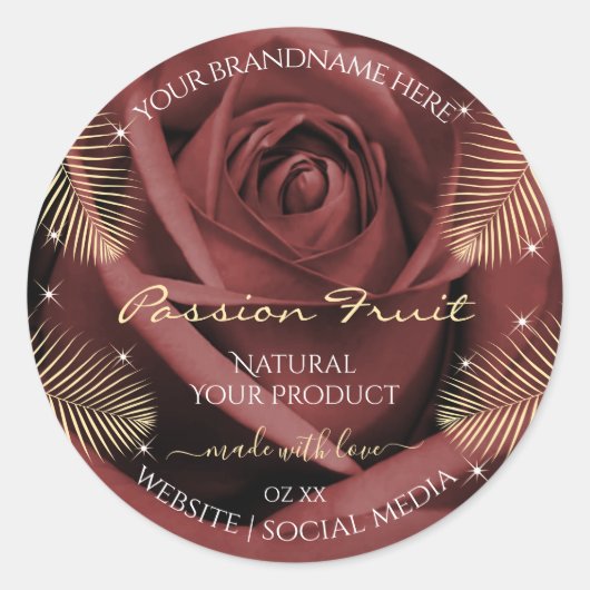 Roos Blossom Palm Leaves Product Labels (Voorkant)