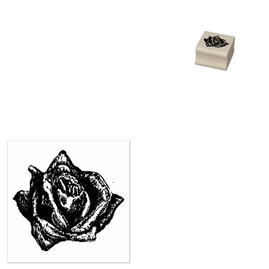 Roos Blossom Rubberstempel (Gestempeld)
