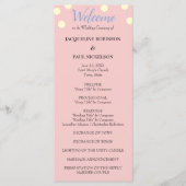 Roos Blue Cream Polka Dots Wedding Programme Programmakaart (Voorkant)