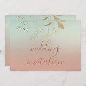 Roos Blue Gold Ombre Pastel Kaart (Voorkant / Achterkant)